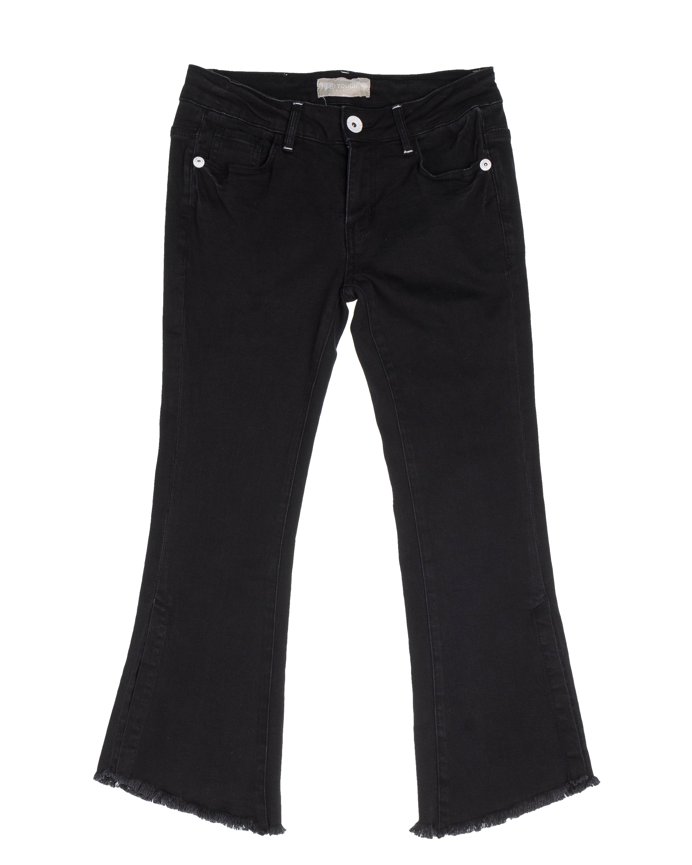 TOUGH JEANSMITH 7-minute low-rise flared black jeans