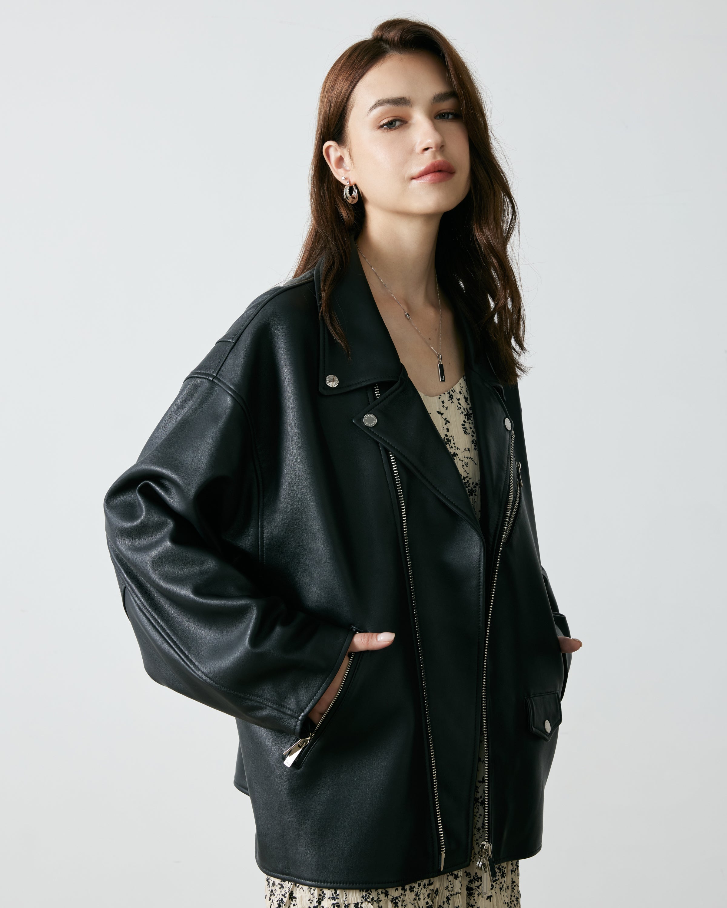 Salad Vintage Shoulder-length Leather Jacket