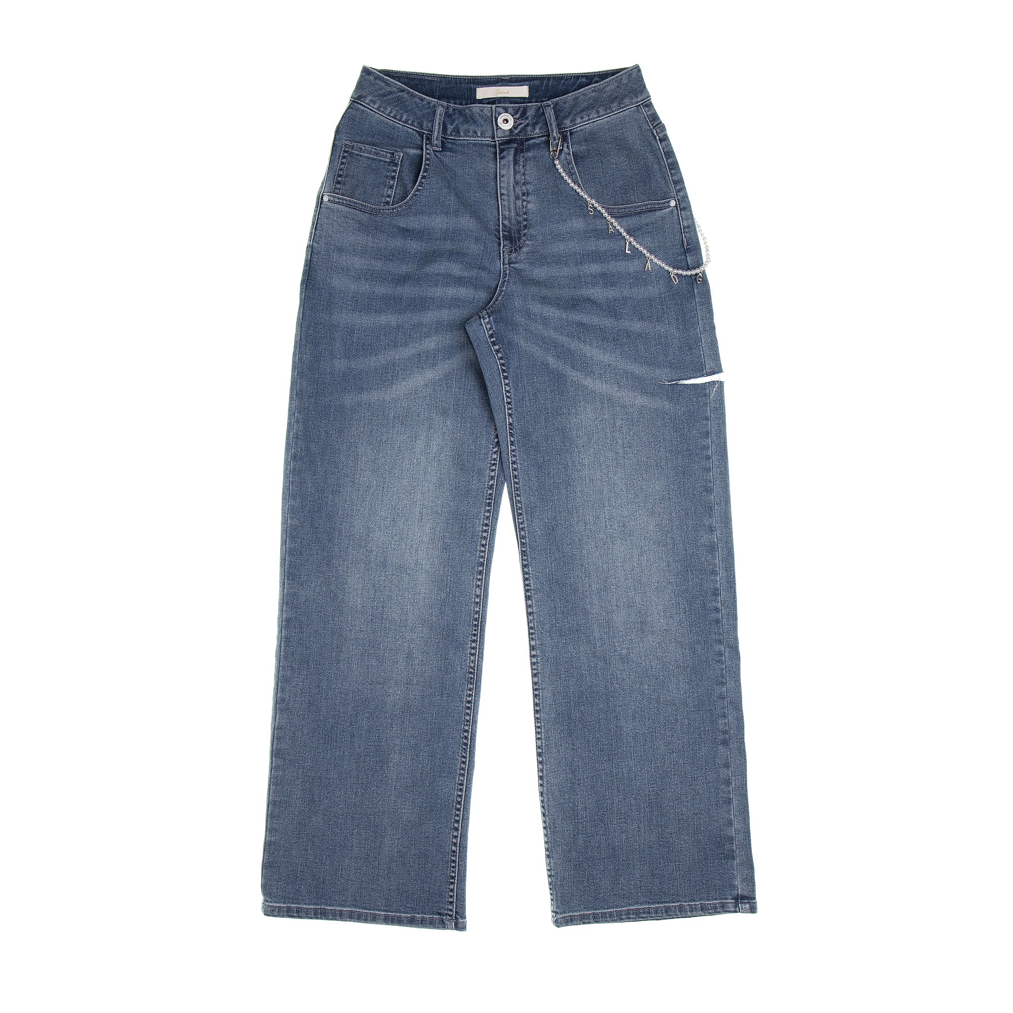 Salad straight-leg blue cow trousers