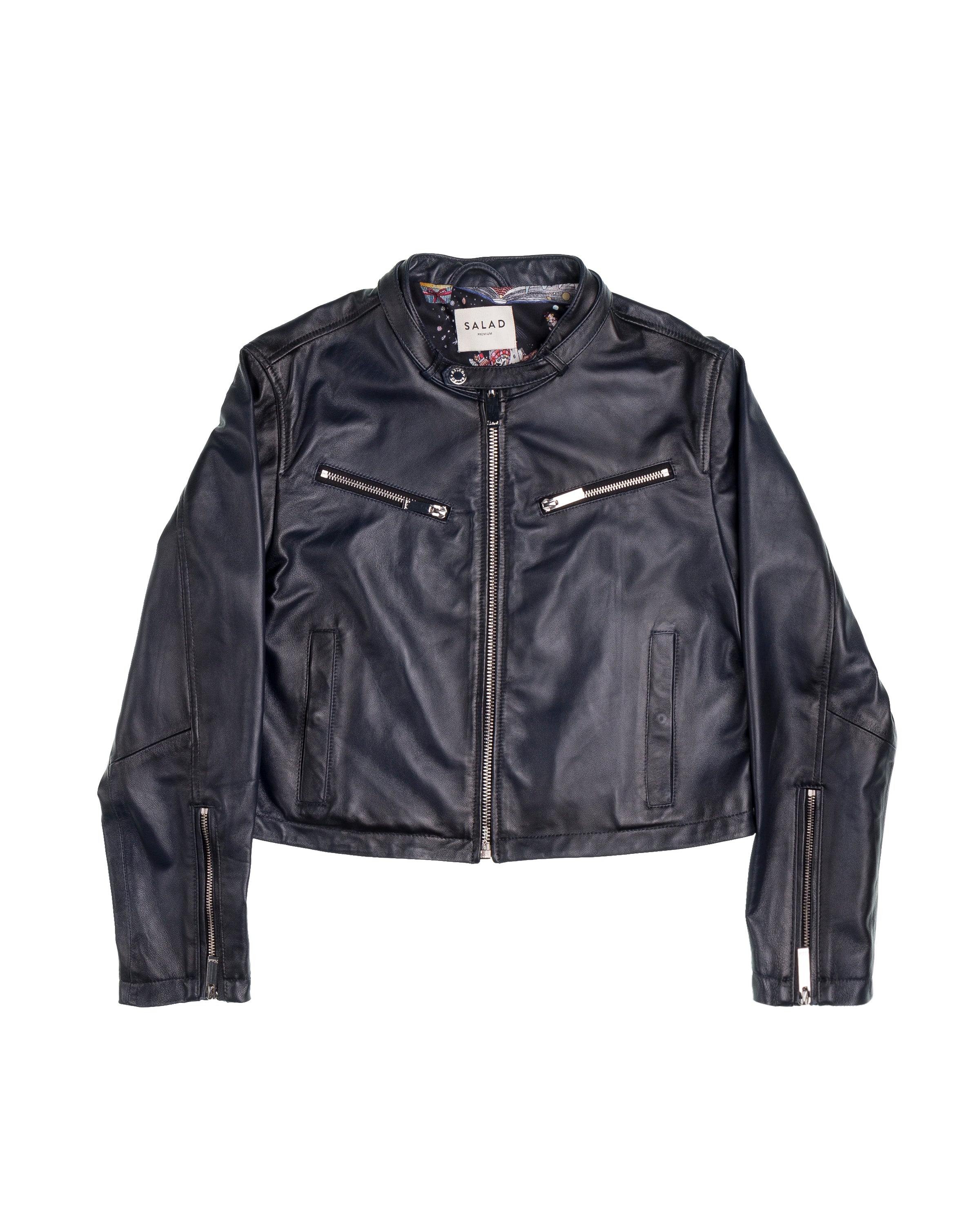 Salad Motorcycle Collar Jacket