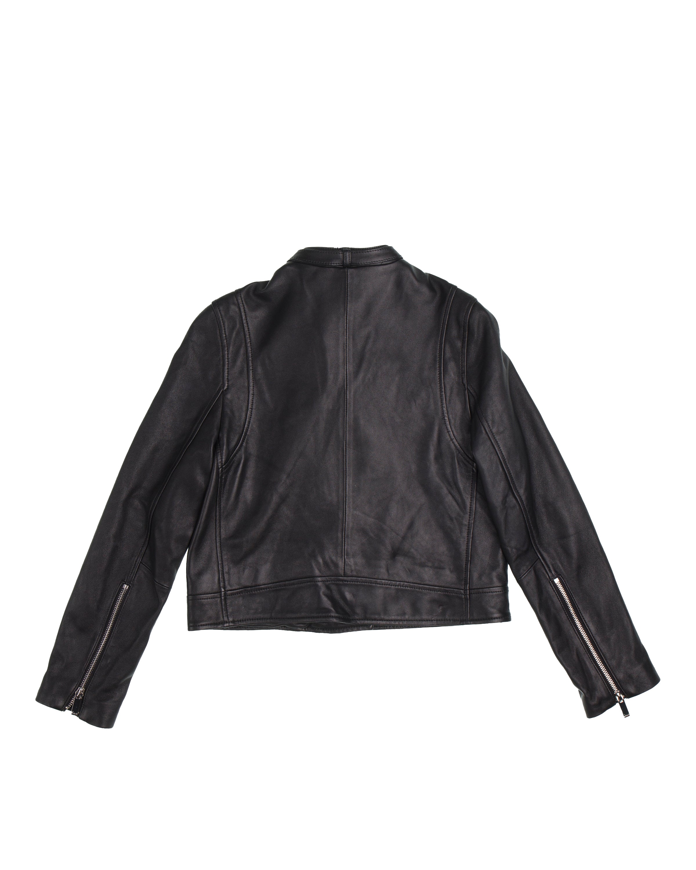 Salad double zip leather jacket