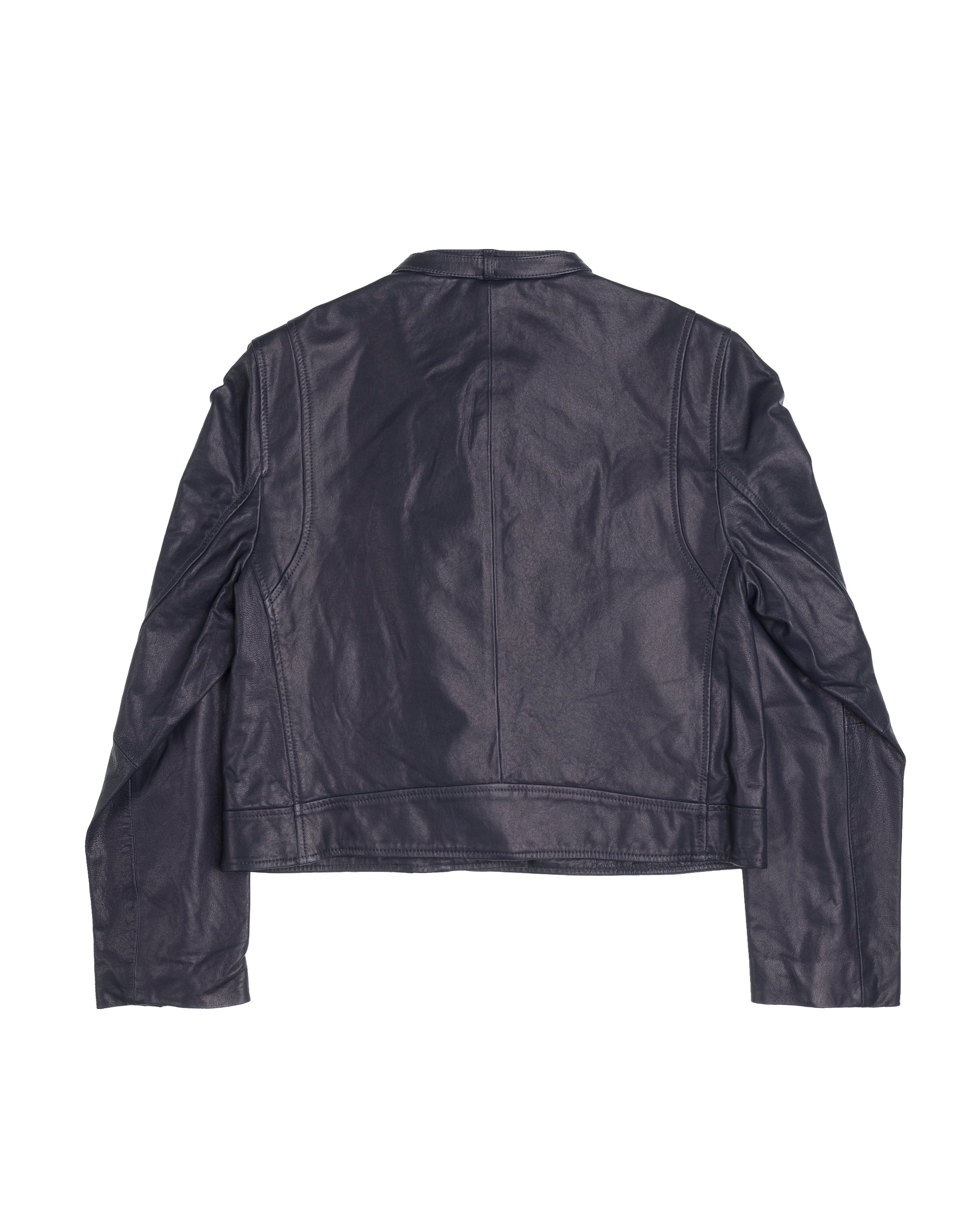 Salad double zip leather jacket