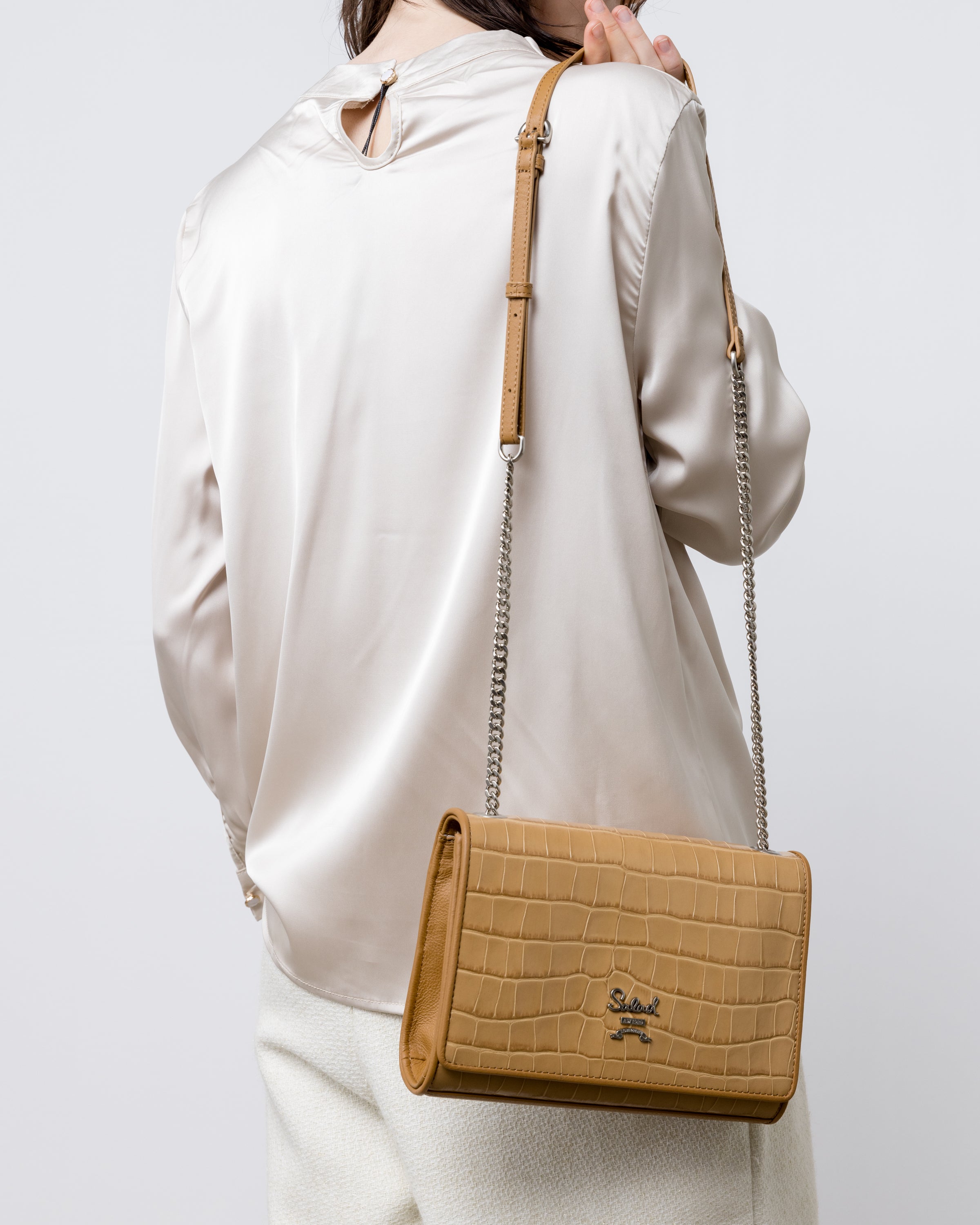 Salad Diagonal cotton leather bag