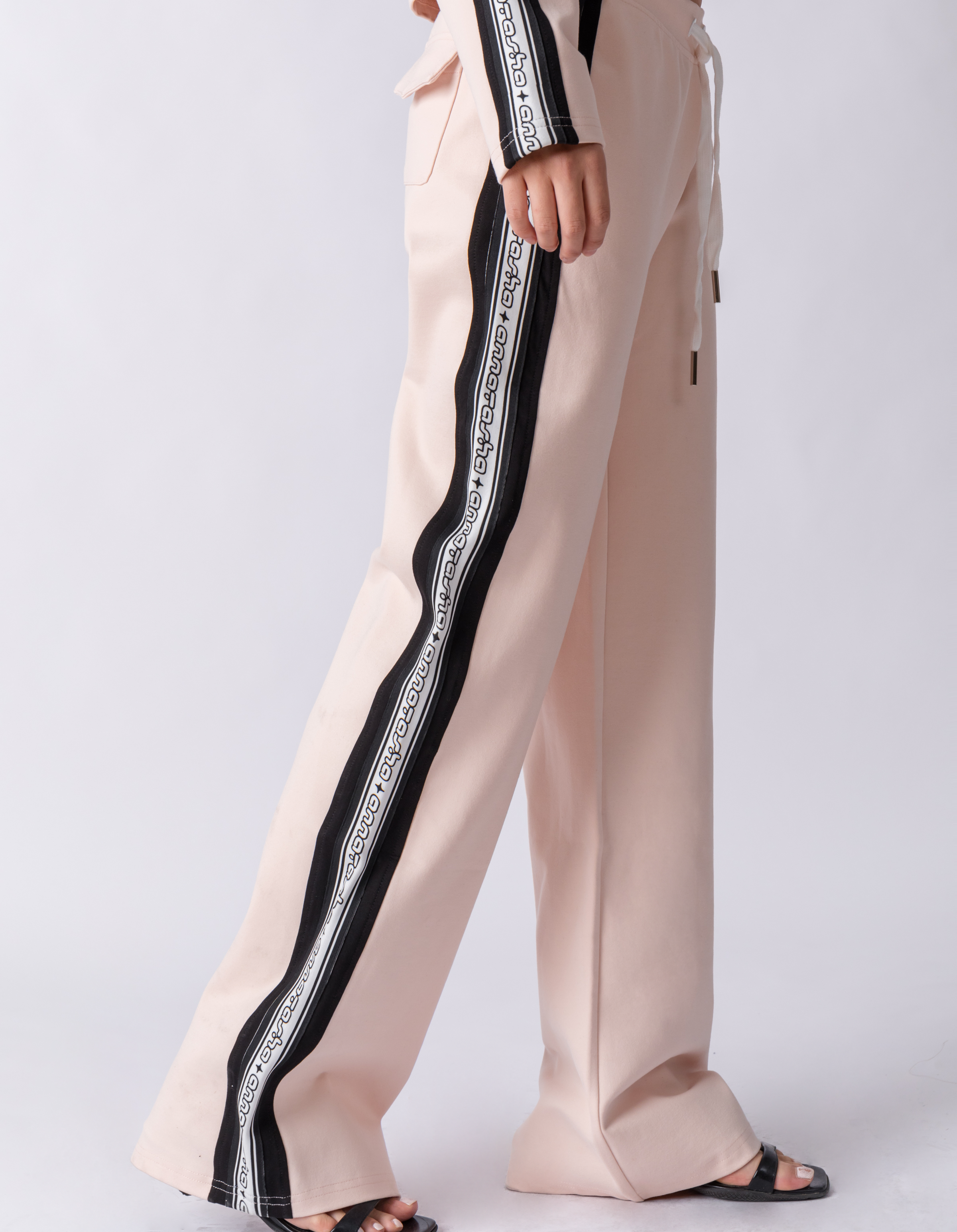 AN-NATASHA Webbing sports knitted trousers